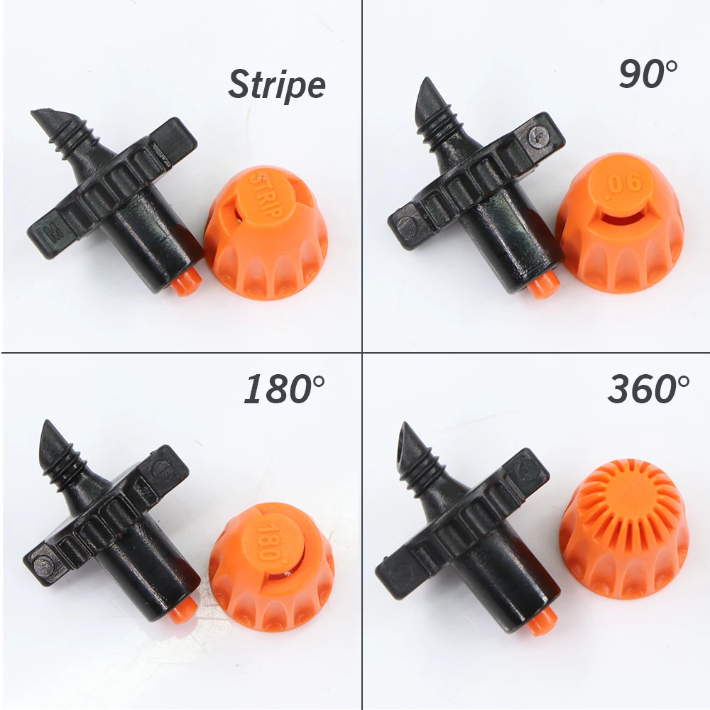 20 szt. Dysza zamgławiająca zraszacza natryskowego 90 °/180 °/360 ° nawadnianie ogrodu do złącza 5mm z gwintem do stoczni Bonsai
