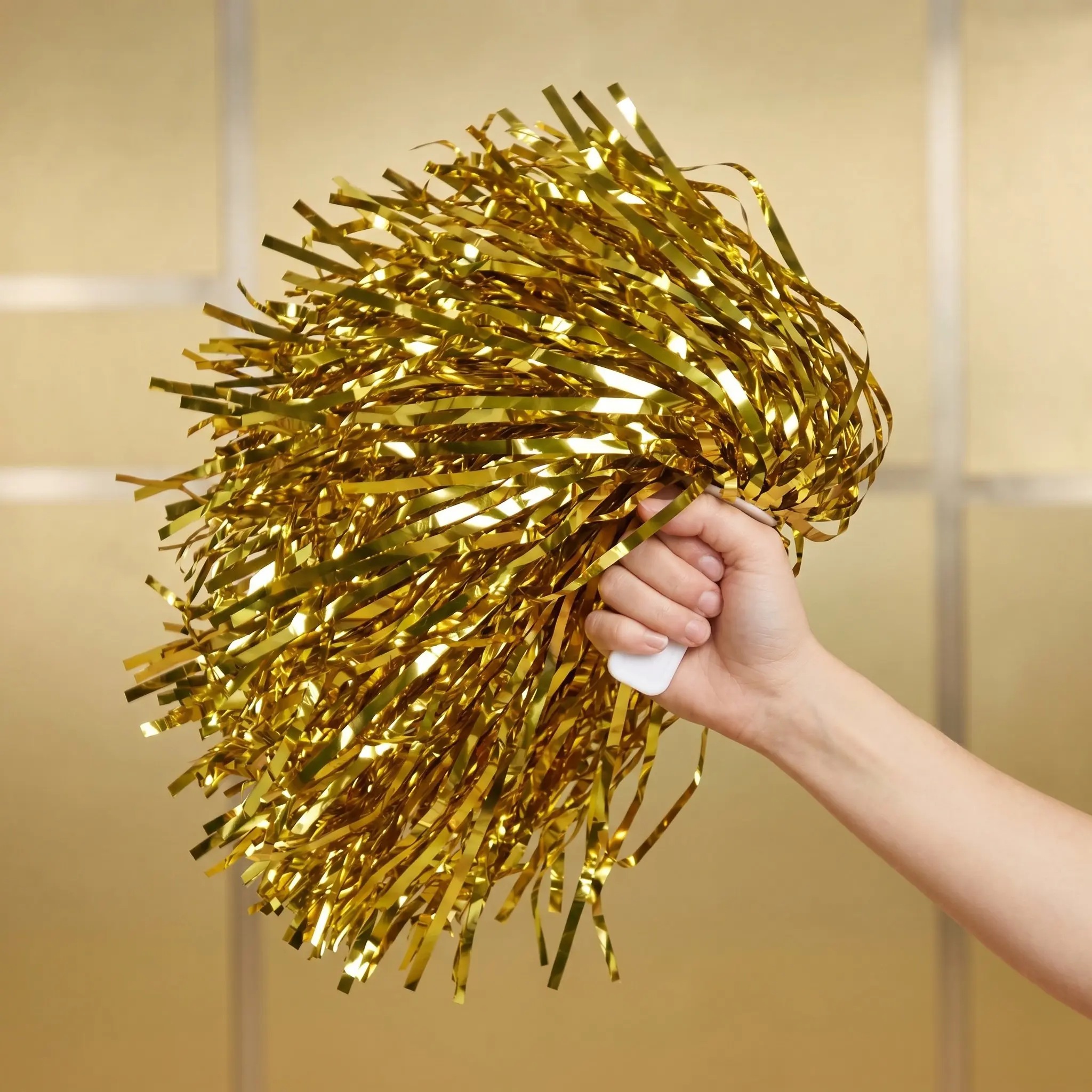 14Pcs Cheerleading Pom Poms Embossed Metallic Hand Flowers Lightweight Comfortable Grip Sports Event Dance Pompoms
