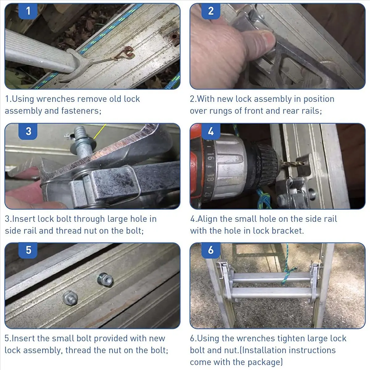 Premium Extension Ladder Fixing Buckle Kit 28-11 Compatible Aluminum Extension Ladder Extension Ladder Rung Lock Kit