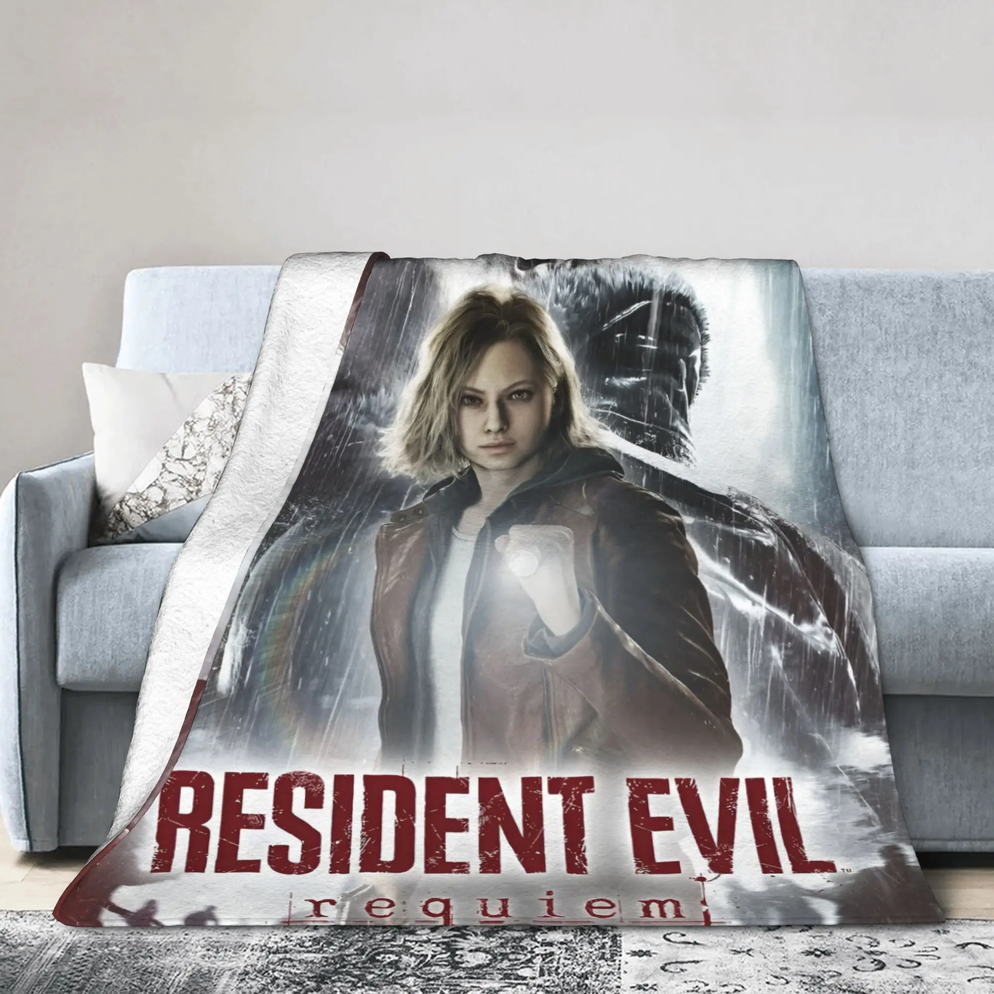 Custom R-Residents Evils 9 Blanket 3D Print Soft Flannel Fleece Warm Shooting Game Throw Blankets for Car Bedroom Couch Quilt
