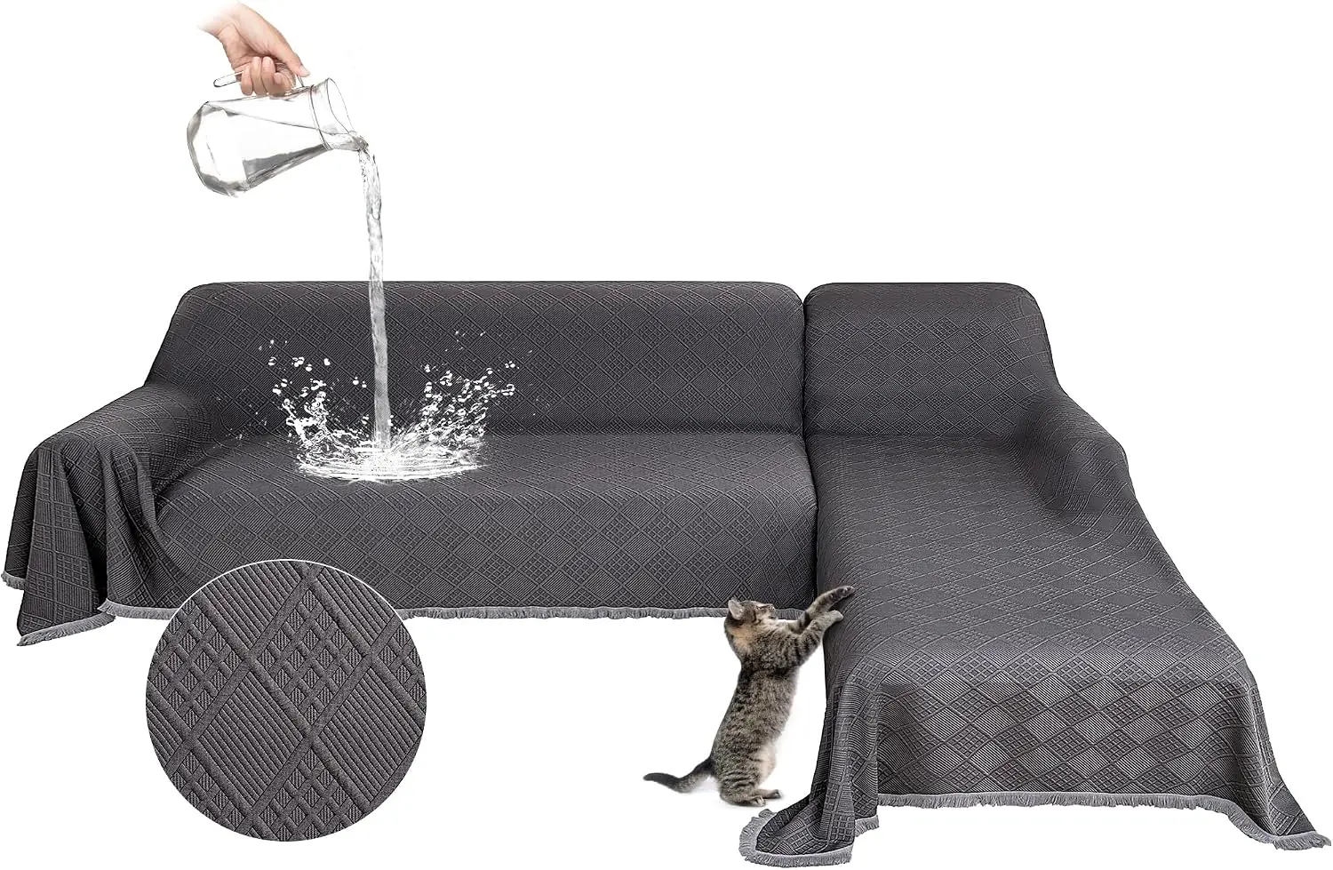 waterproof sectional couch 2 piece l shaped pet covers washable dog cat scratch proof sofa protector