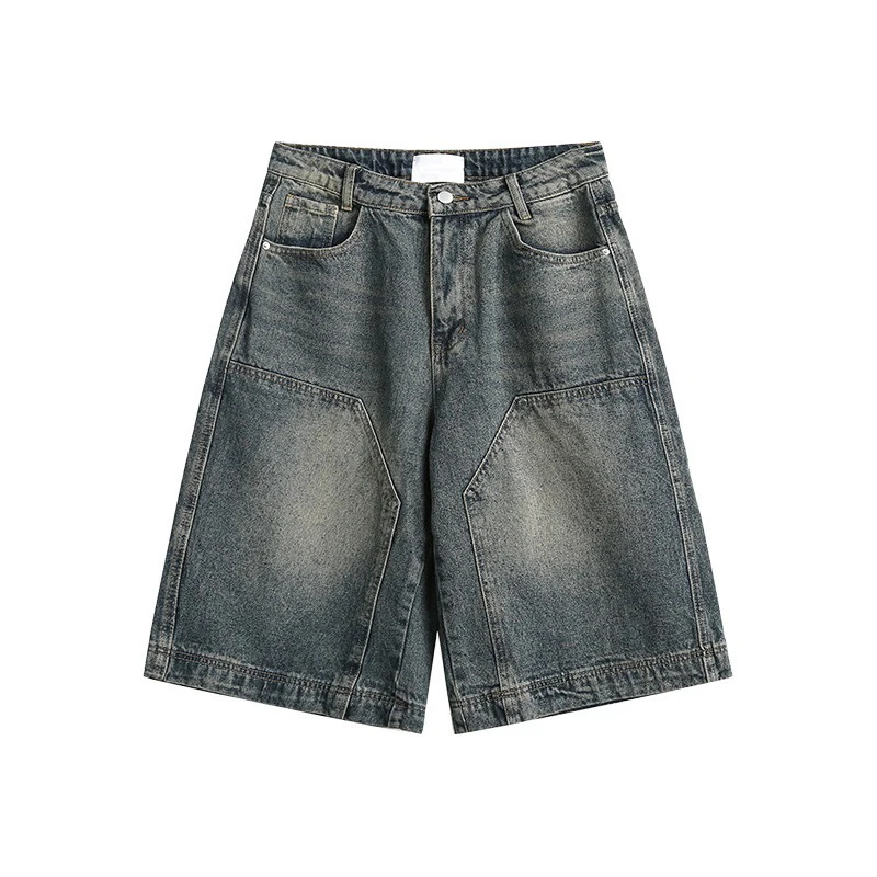 

Y2K Vintage Baggy Jean Shorts Womens Washed Wide Leg Capri Pants Casual Barrel Jeans Denim Shorts Mens Oversized Jorts