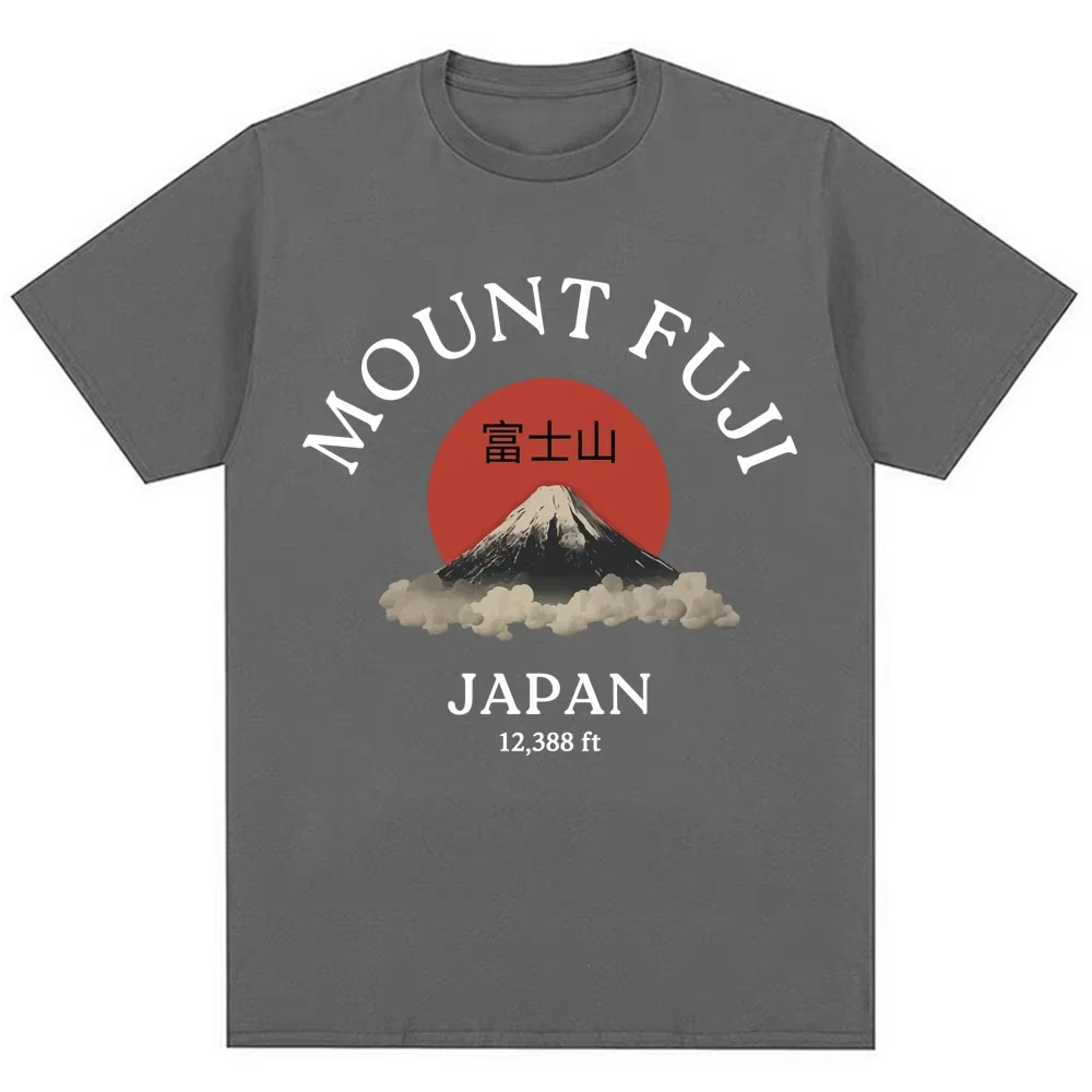 Japanese Style Mount Fuji Graphic T-shirts Fashion Vintage Novelty Men Women T Shirt Oversized Soft Cotton Casual Summer T-shirt