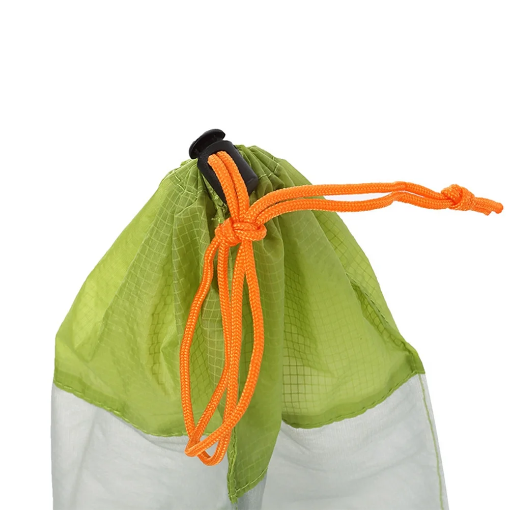 

2Pcs Drawstring Mesh Storage Bags Ultralight Blue Green for Outdoor Travel Camping Hiking Climbing Laundry Stuff Sack