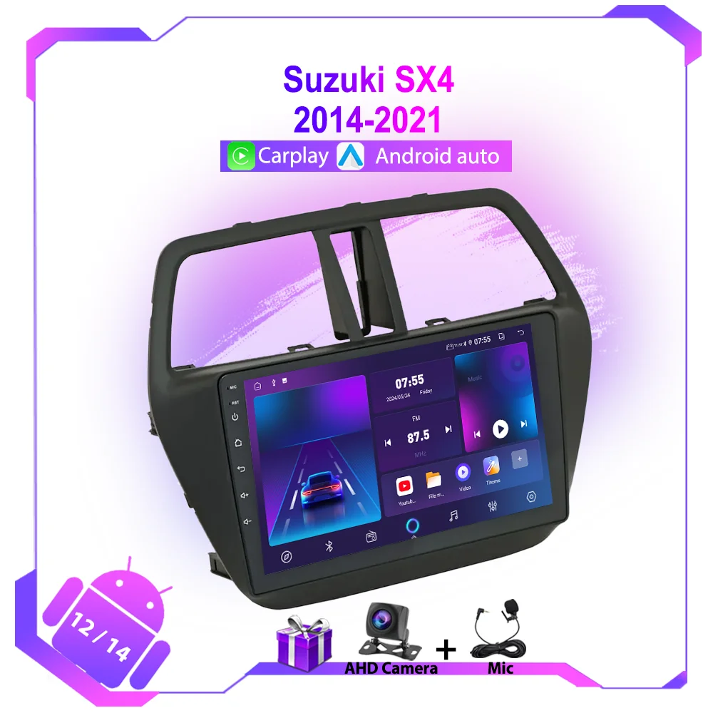 2 Din Android 13 Auto Car Radio Multimedia Video Player For Suzuki SX4 S-Cross 2014-2021 Carplay Navigation GPS Stereo Autoradio