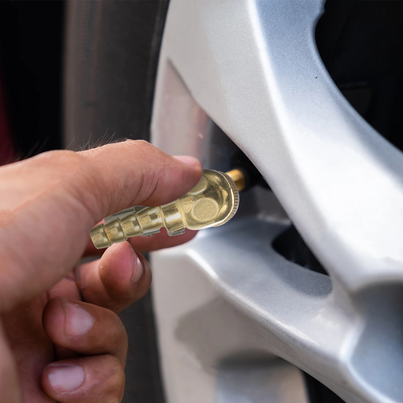 

Golden Tire Inflator Chuck Quick Connect Clip-on Inflate Locking for Tires Copper Heavy Duty Compatible Most Inflators Repair