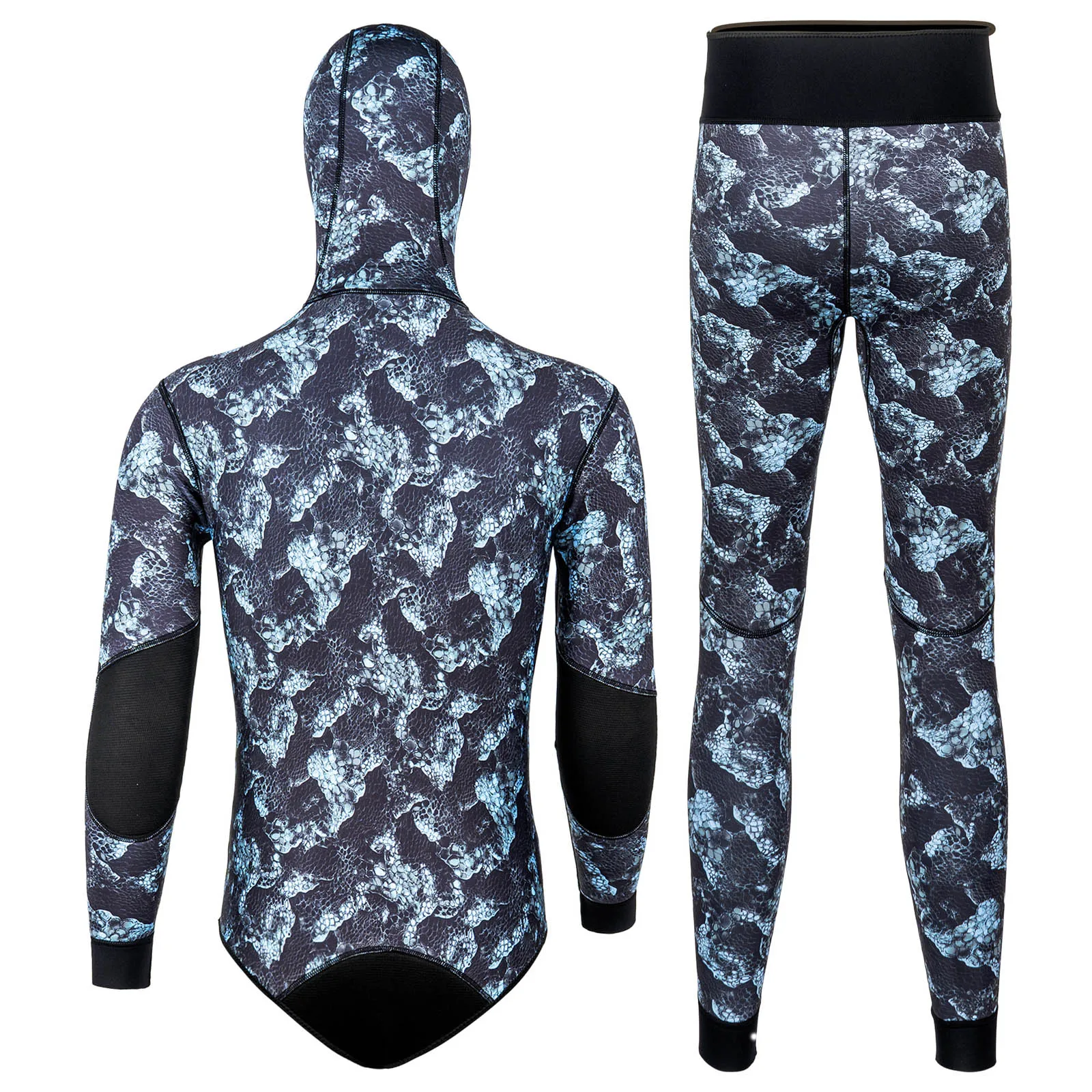 3 مللي متر طباعة بذلة رجالي كم طويل النيوبرين قطعتين مقنعين بدلة غطس بلوزات وسراويل الدفء الغوص تصفح بحر #4