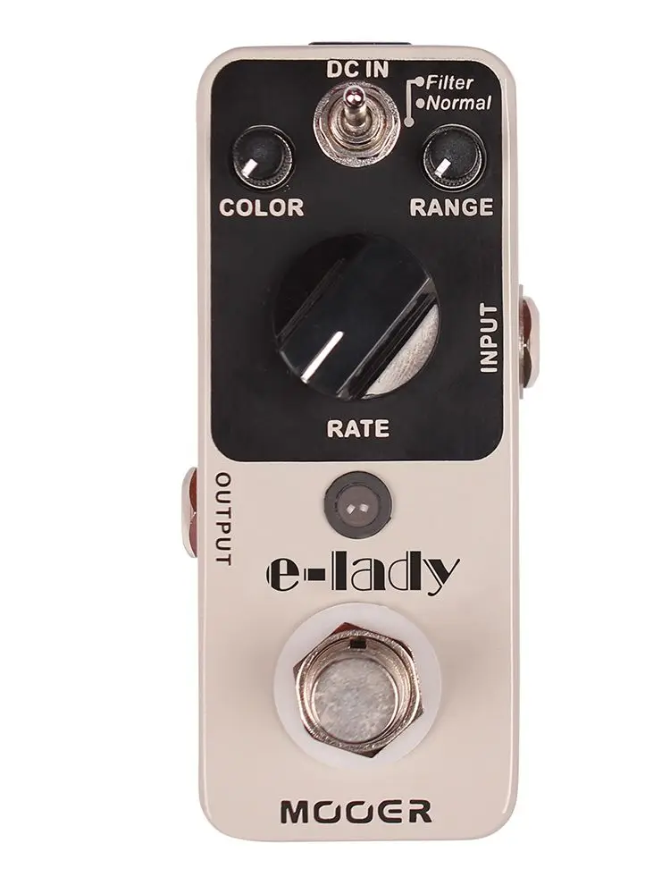 MOOER E-Lady Gitaarpedaal met analoge flanger-effect, True Bypass, 2 modi (Normaal/Filter), onderdelen en accessoires voor elektrische gitaar.