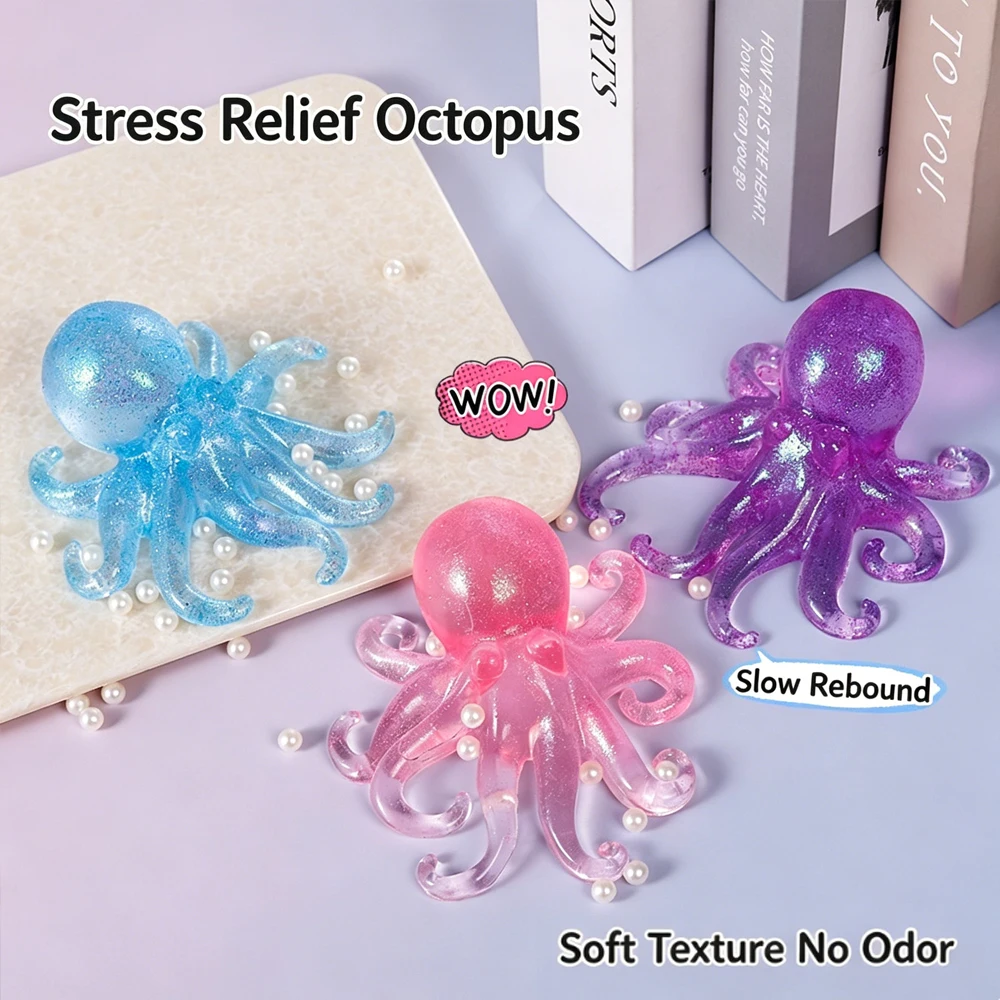 Squishy Ocean Octopus Squeeze Fidget Simulation Stress Relief Slow Rebound Can Be Stretched Sensory Decompression Gift