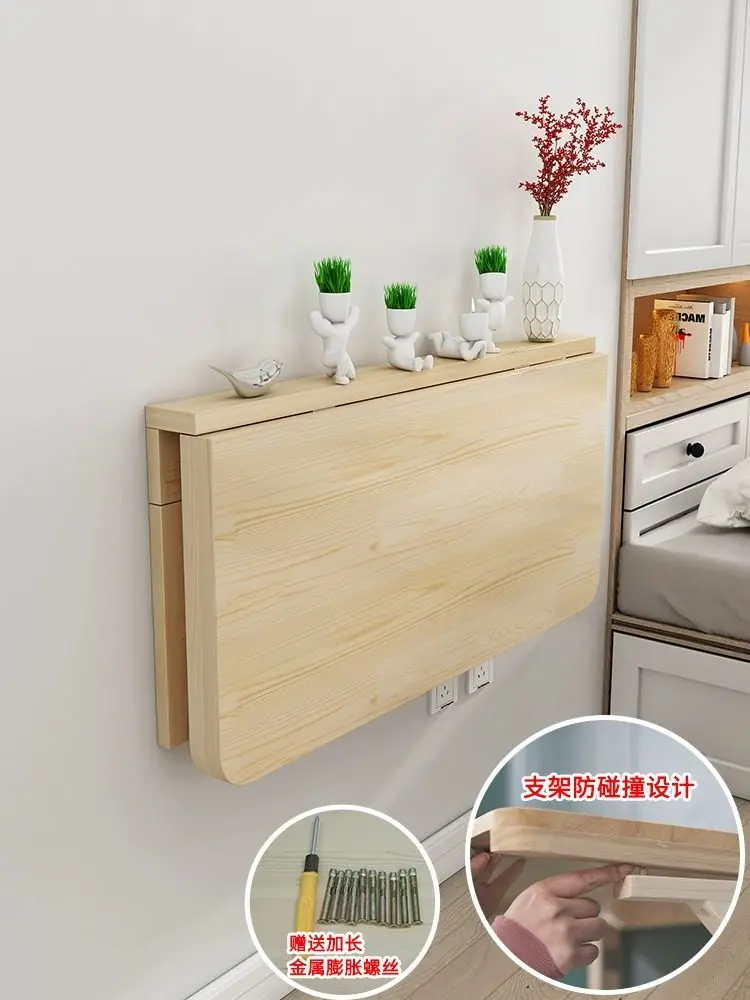 

Настенный складной стол из массива дерева, обеденный стол, настенный компьютерный стол для арендуемых комнат, стол для небольших квартир