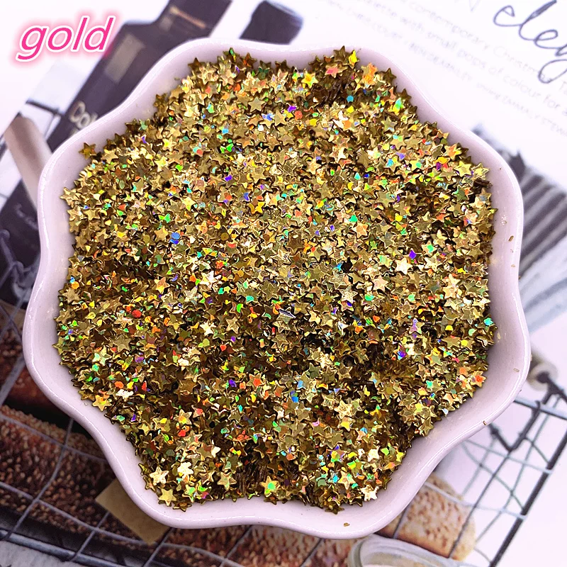 New 10000Pcs/lot(10g) 3mm Sequins PVC Flat Five-pointed Star Loose Sequin Paillettes for Jewelry Making DIY Accessories