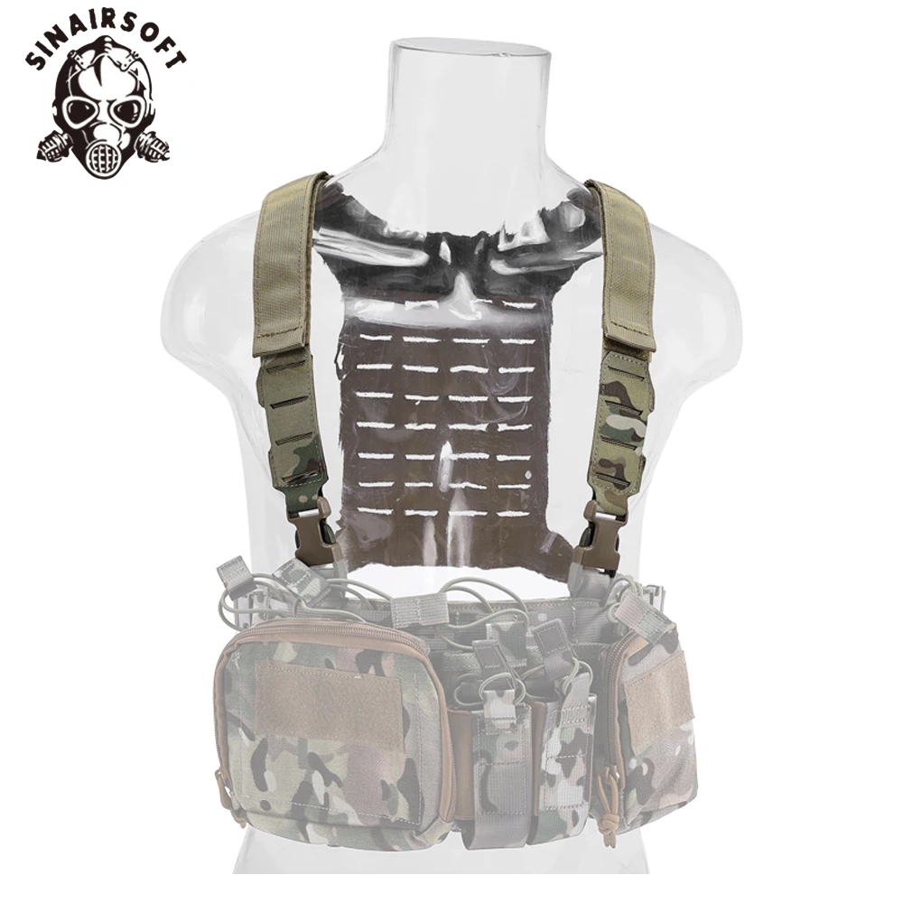 Tactical D3 SS MK Chest Rig Hunting Airsoft MOLLE Vest Chest Rig Strap Universal Vest Back Panel Equipment Accessories