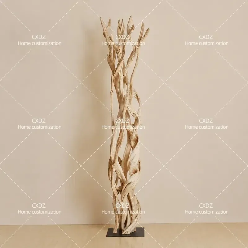 Rattan Floor to Ceiling Ornament for Living Room Porch Hotel Lobby Sales Office Soft Decoration Artwork