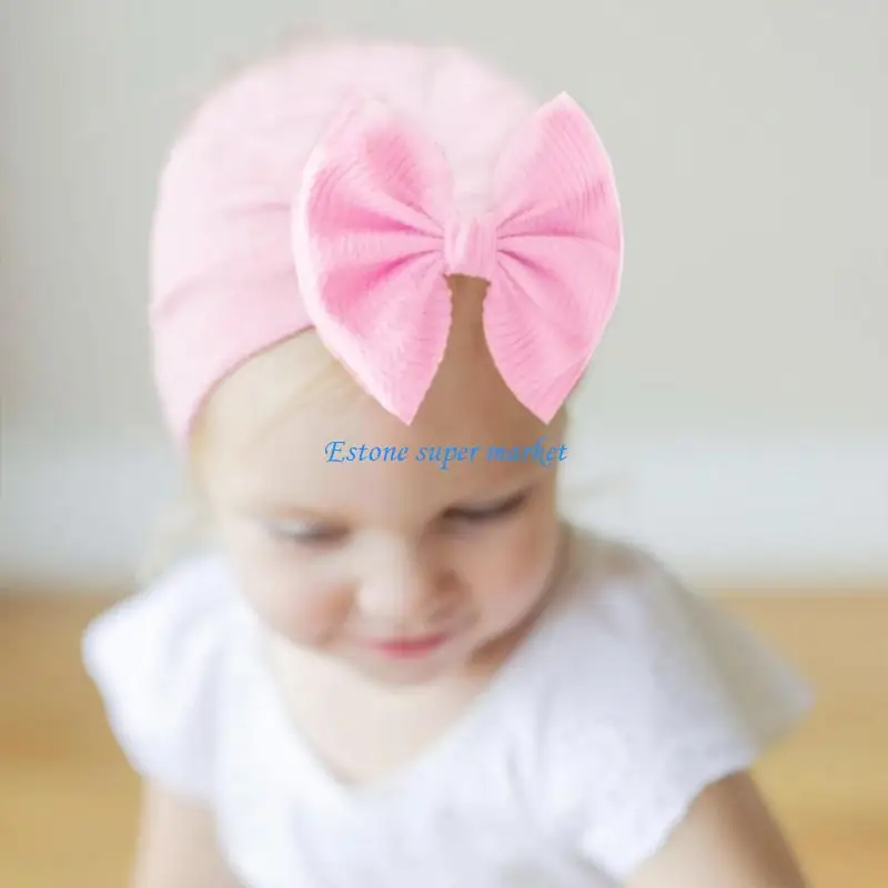 

090B Multi-color Turban Hat for Baby Infant Cap Hats with Bow Knot Soft Nursery Shower- Gift Lightweight