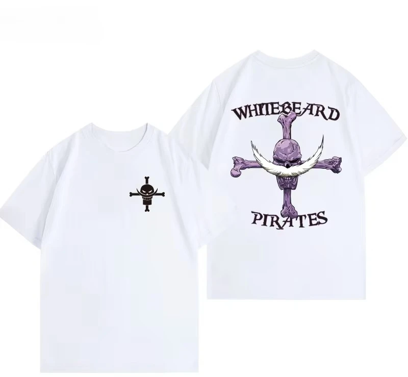 

Miniso 2025, высококачественная цельная мужская женская футболка с белой бородой и анимацией Luffy Escaton, модная летняя мужская футболка с короткими рукавами