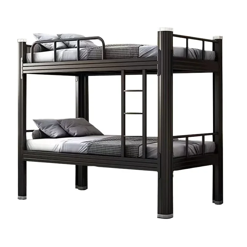 

Double wrought iron bed, thick steel frame high and low, double staff iron frame bed