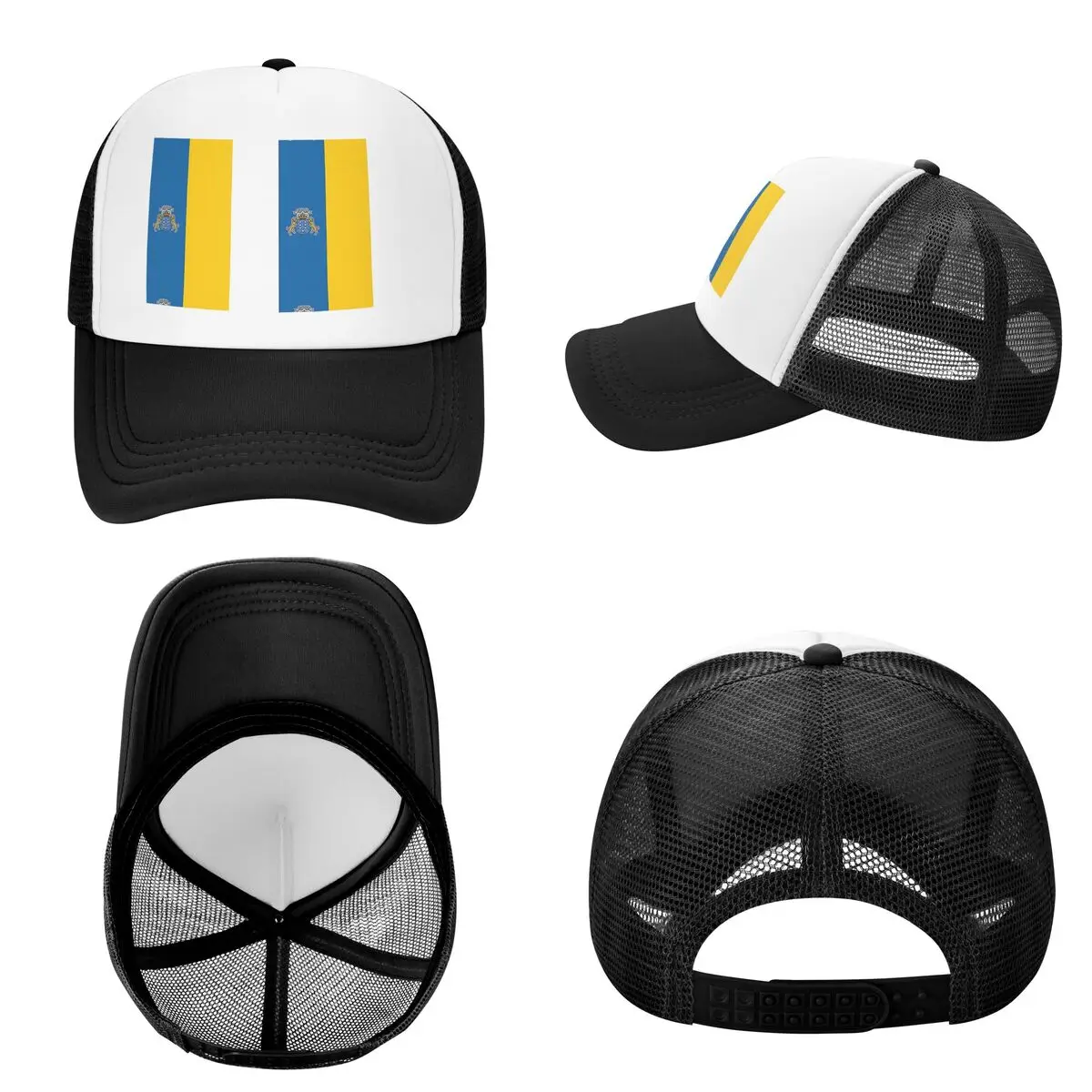 Spain Flag Oceano Canary Islands Cap Casual Mesh Baseball Caps Adjustable Hat Hip Hop Summer Unisex Baseball Hats