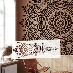 150Cm-230Cm Muur Stencil Voor Het Schilderen Van Gips Decor Decoratieve Sjabloon Om Te Schilderen Stopverf Larges Gigantische Mandala Enorme Ronde S443