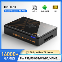 Kinhank Retro Video Game Consoles Super Console X5 PRO Plug and Play 4T with 16000 Games for PS2/WII/SS/DC/N64 Android 12 TV Box