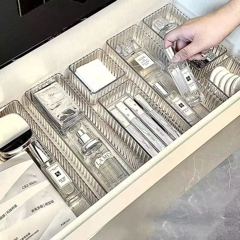 Desk Drawer Organizers Set Plastic Transparent Storage Box Bathroom Storage Makeup Organizer Boxes Clear Storage Box Acrylic Box