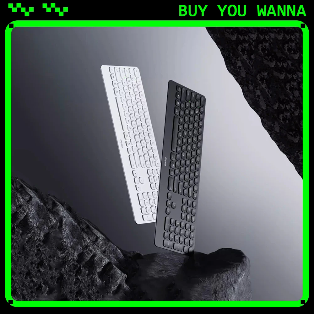 Rapoo E9500G Keyboard Three Modes 409g Long Battery Life Low Delay Keyboards 3.9mm Ultra-slim Body Pc Accessories Gifts