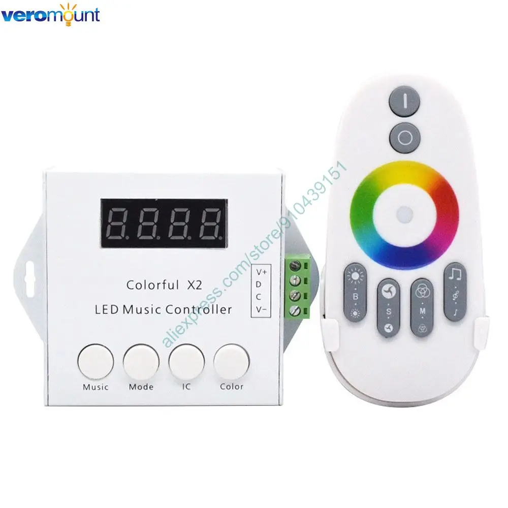 Bunte X2 LED Musik Controller DC5-24V RF Wireless Remote 1000 Pixel für WS2812B WS2811 WS2813 USC1903 LED Streifen Module