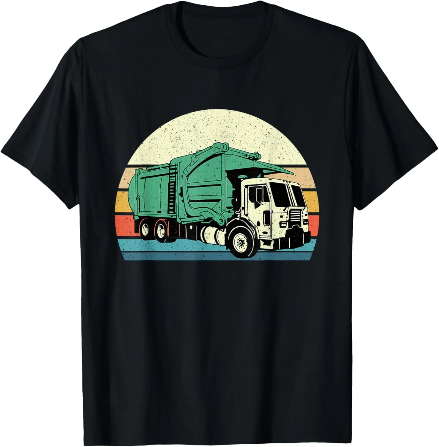 Retro Garbage Truck - Dump Trash Collector Recycling Lover T-Shirt Small 100% Cotton Trendy Y2K Short-Sleeve Tee-Soft,
