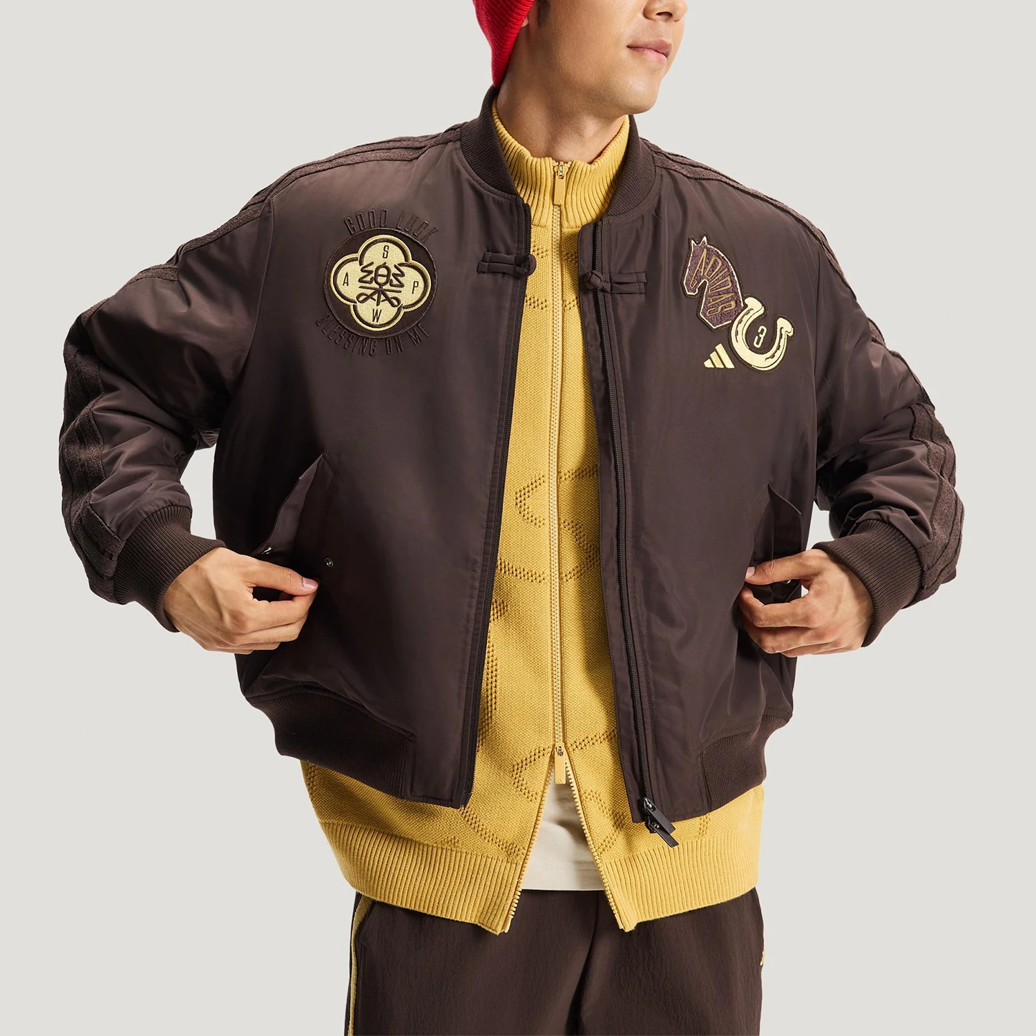 Adidas genuine winter men's stand up collar loose sports jacket KQ5092
