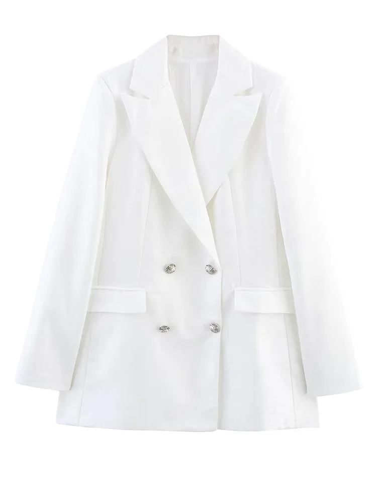 

2025 New Women's European and American Style Jacquard Double-Breasted Long-Sleeved Casual Suit Jacket