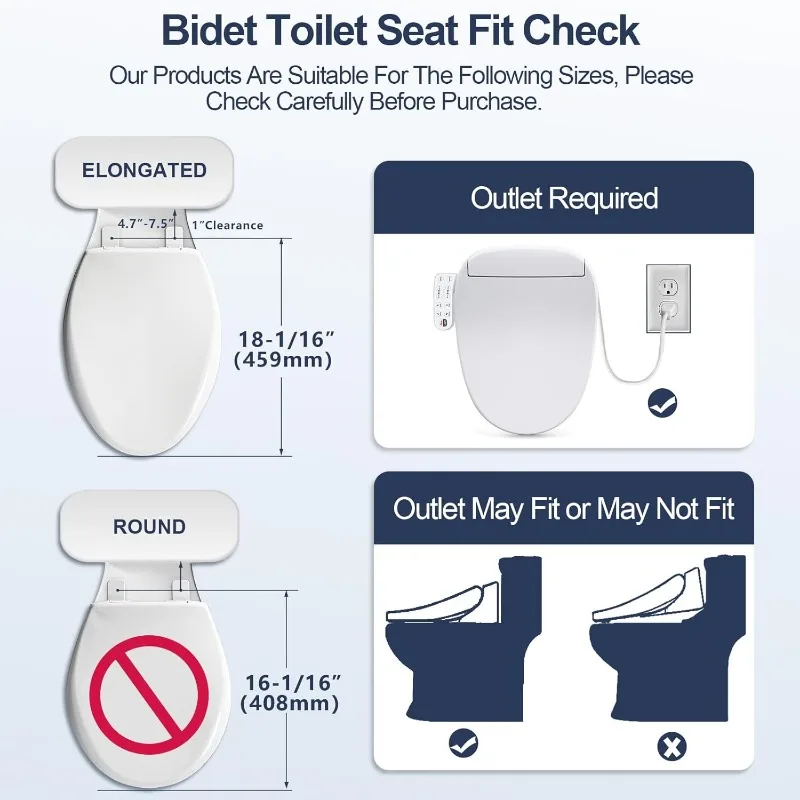 236 Asiento de inodoro para bidé, agua caliente inteligente y ilimitada alargada, lavado Vortex, calentador electrónico, secador de aire caliente, lavado trasero y frontal