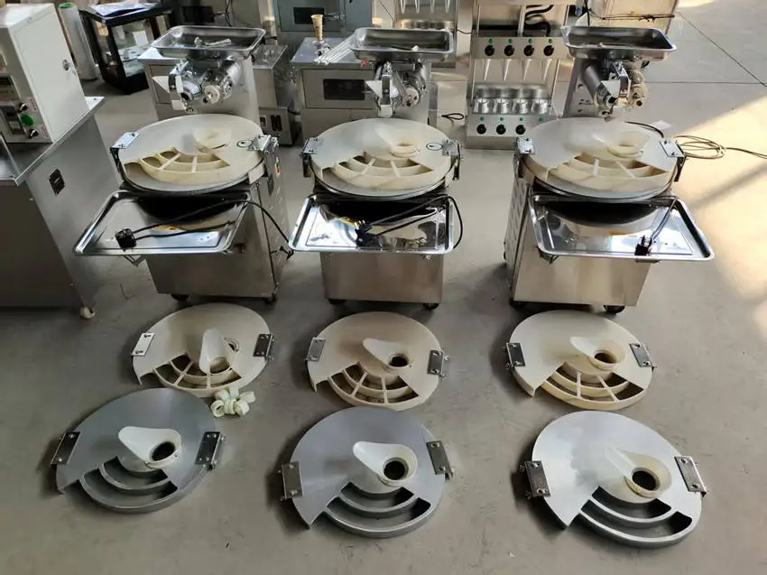Mesin Pembulat/Penggulung Adonan Otomatis Stainless Steel, Mesin Pembagi dan Pembulat Roti Elektrik untuk Restoran dan Ritel