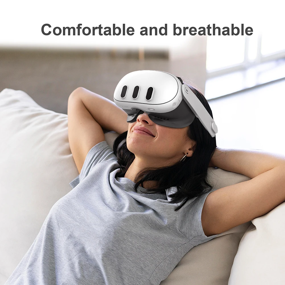 Penutup Masker Wajah 3-In-1 Kulit PU Kain Sutra Es Pengganti Bantalan Busa Masker Bantalan Wajah untuk Meta Quest 3 Aksesori Kacamata VR