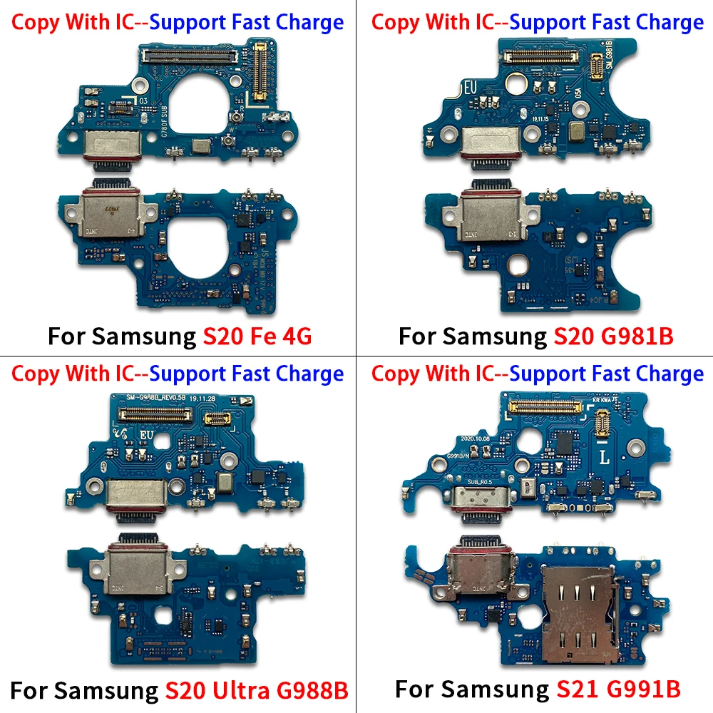 For Samsung S20 Fe 4G / S20 Plus Ultra S21 G981B G986B G988B G991B G991N USB Charger Charging Dock Port Connector Flex Cable