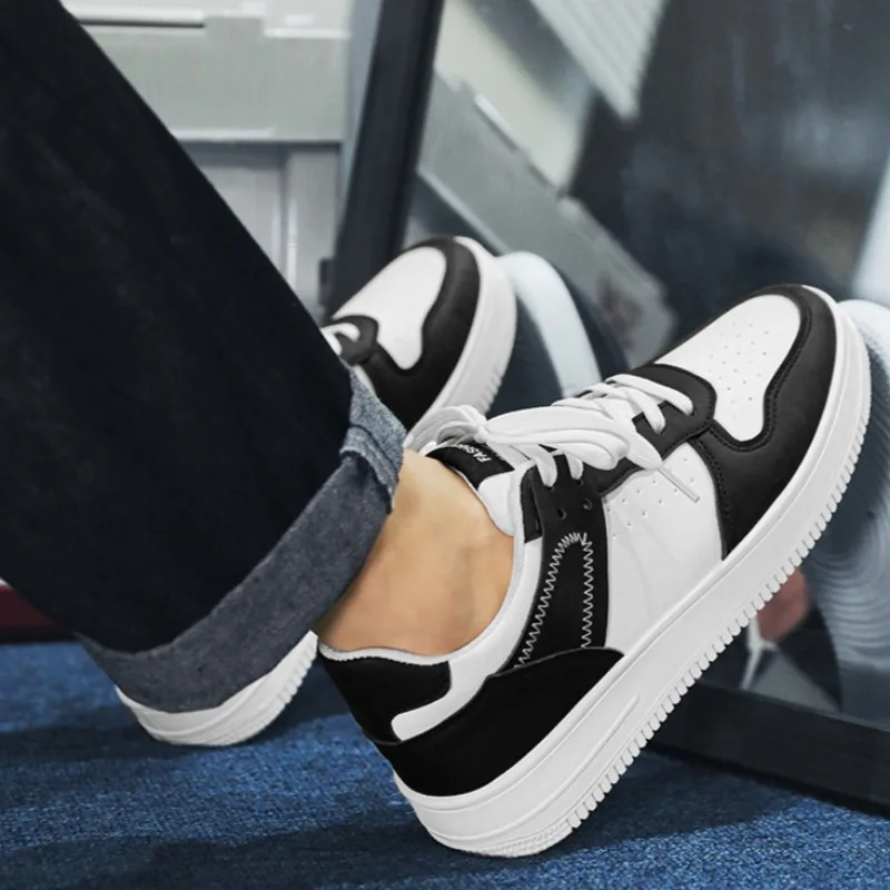 Tênis casuais masculinos leve couro do plutônio respirável sapatos planos masculinos versáteis sapatos esportivos casuais para homem zapatillas hombre