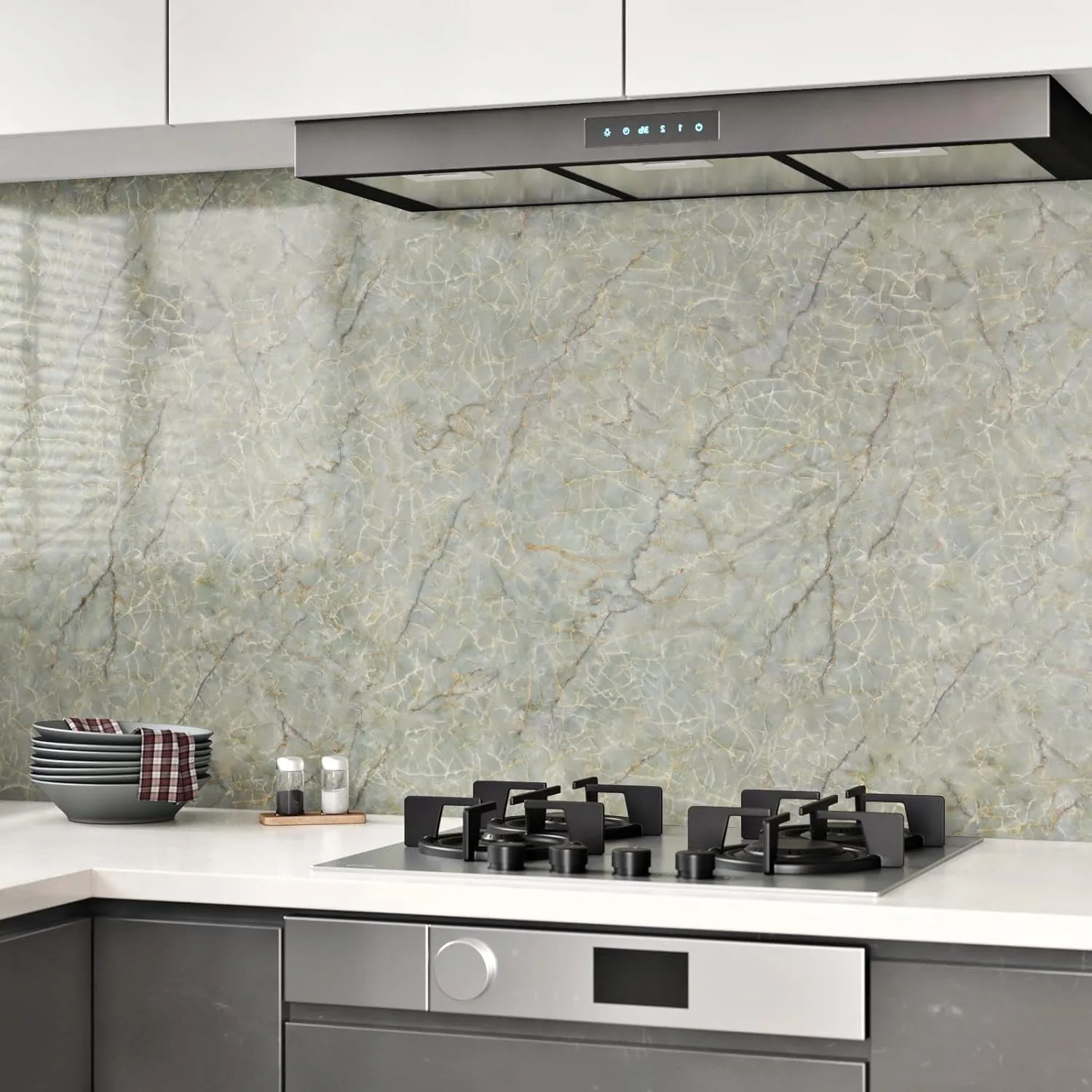 Modern Faux Marble Peel and Stick Wallpaper Self Adhesive Removable Waterproof Vinyl Roll for Living Room Bedroom Kitchen Backsp