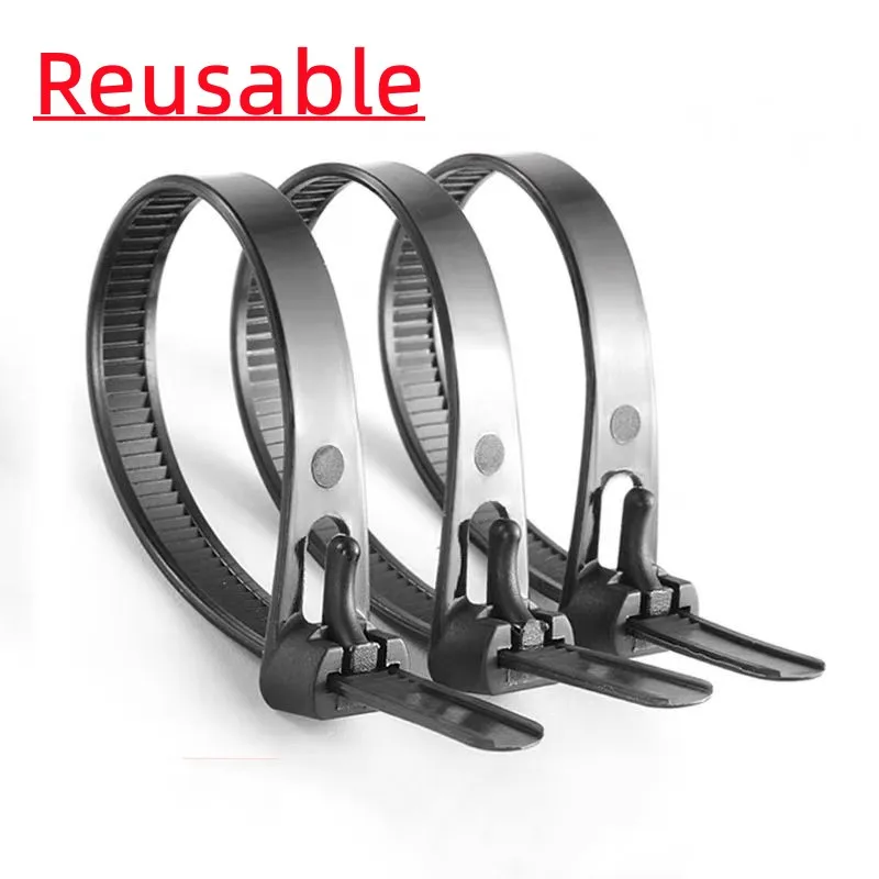 Loose buckle nylon cable tie, colored plastic cable tie, reusable, fixed, sealing, and detachable rolling tape