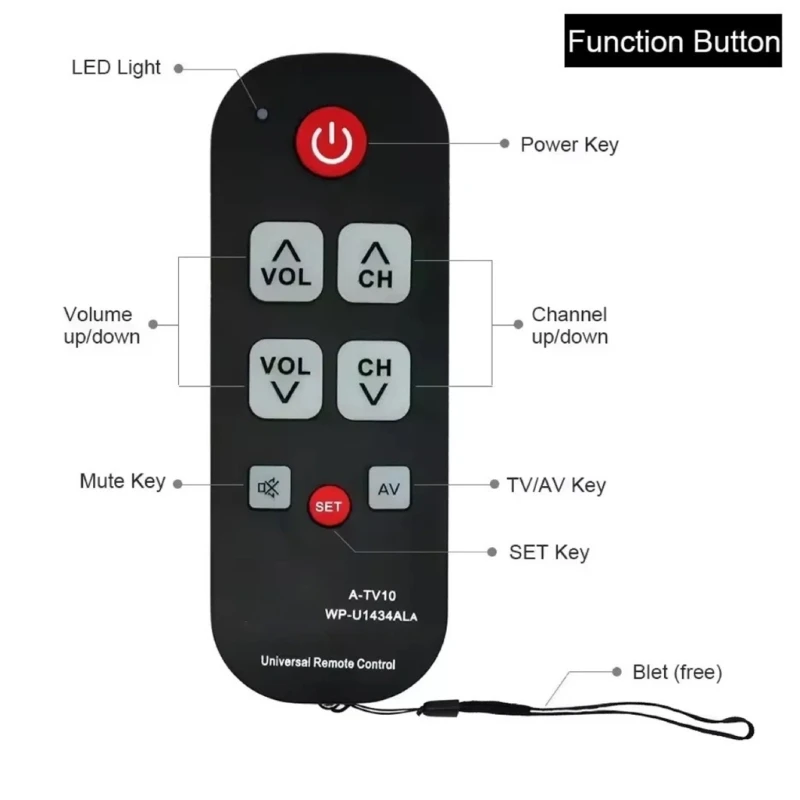 Universal Remotes Control Compatible for A-TV10 Wp-U1434ALA Wp-U1434LA Waterproof LCD Controller 10meter Ranges