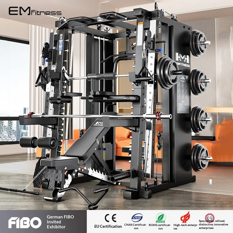 

Многофункциональный коммерческий тренажер Flying Bird Gantry: Смит-машина, скамья для жима, стойка для приседаний, комплексный тренажер для помещений