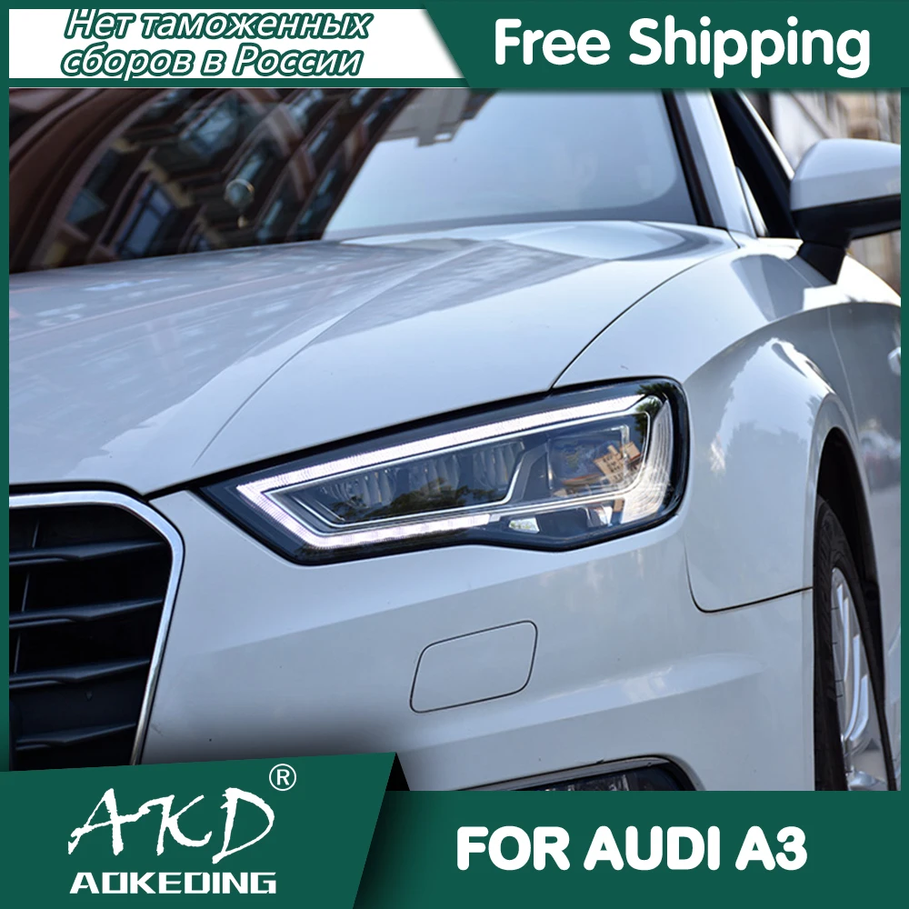 Автомобильные фары для AUDI A3 2013-2016, фары DRL Hella, светодиодсветодиодный Биксеноновая лампа, противотуманные фары, автомобильные аксессуары, фара A3