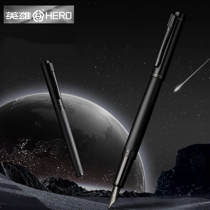 

Металлическая перьевая ручка HERO, очень тонкая черная деловая/OL Iridium для мужчин и женщин, чернильный картридж с каллиграфией, pluma estil nke для подарка