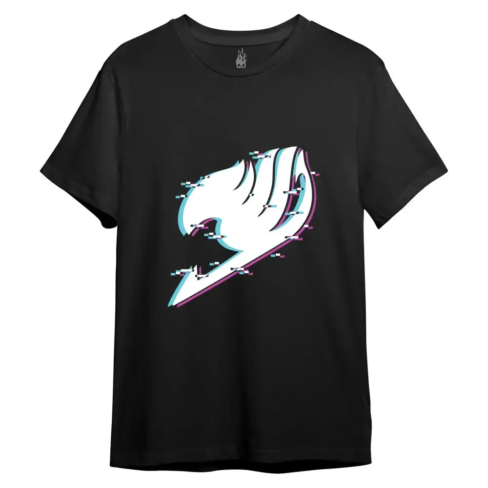 Fairy Glitch Logo Embroidered Anime Crest Premium Cotton T-Shirt