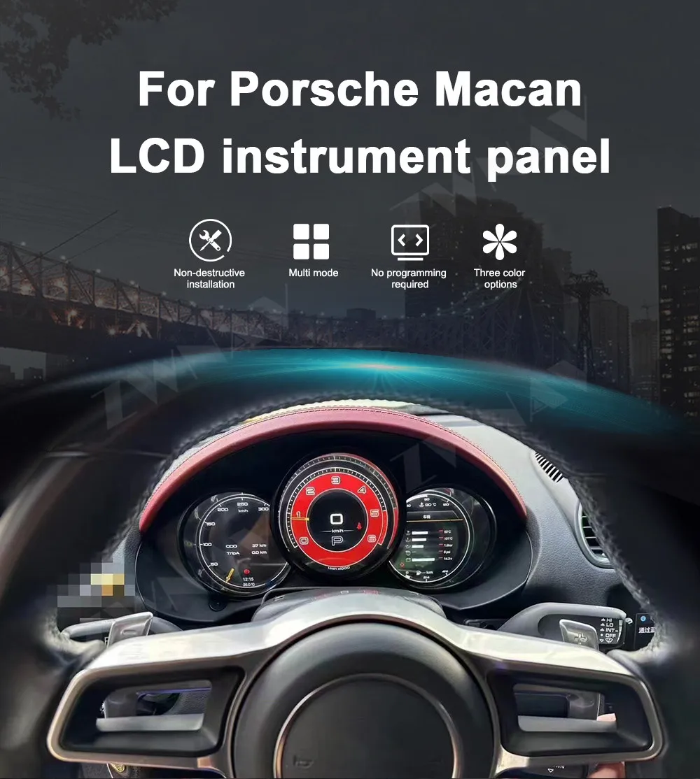 

For Porsche Macan 718 2010 - 2019 Car LCD Digital Cluster Virtual Cockpit SpeedMeter Dash Carplay Instrument Panel Screen Panel