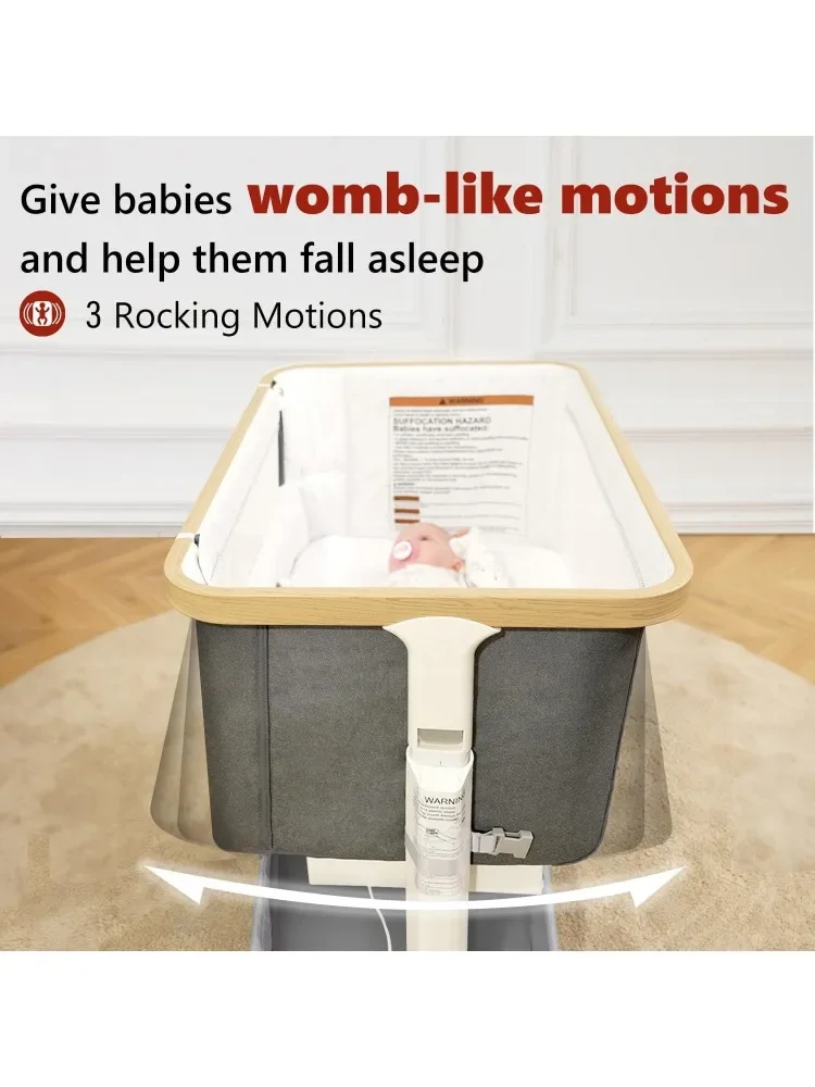 Fast Shipping.Rocking Bassinet Electric Baby Bassinet Automatic 3 Rocking Motion Bassinet Bedside Sleeper for Newborn, 3 in 1 Au
