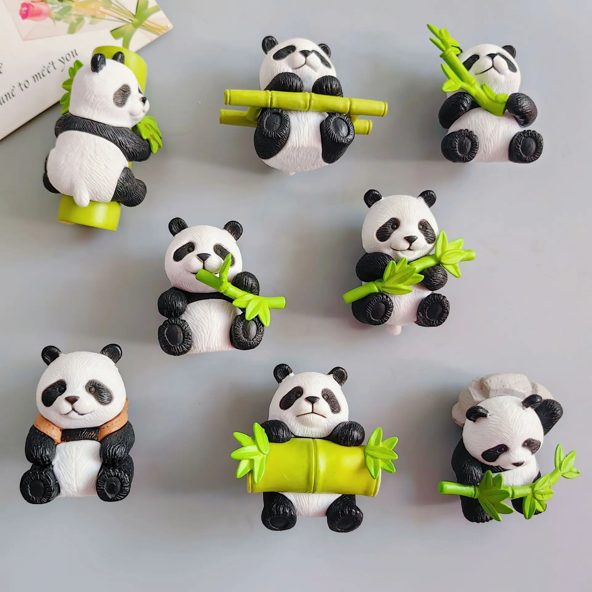 Cartoon Cute 3D Panda Fridge Strong Magnet Refrigerator Sticker Home Decor Souvenir Kitchen Accessories