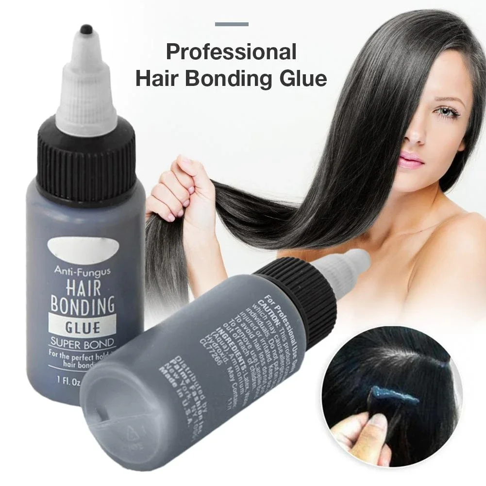 Pegamento de unión profesional para el cabello, Adhesivo resistente al agua, antihongos, para extensión de cabello, color negro