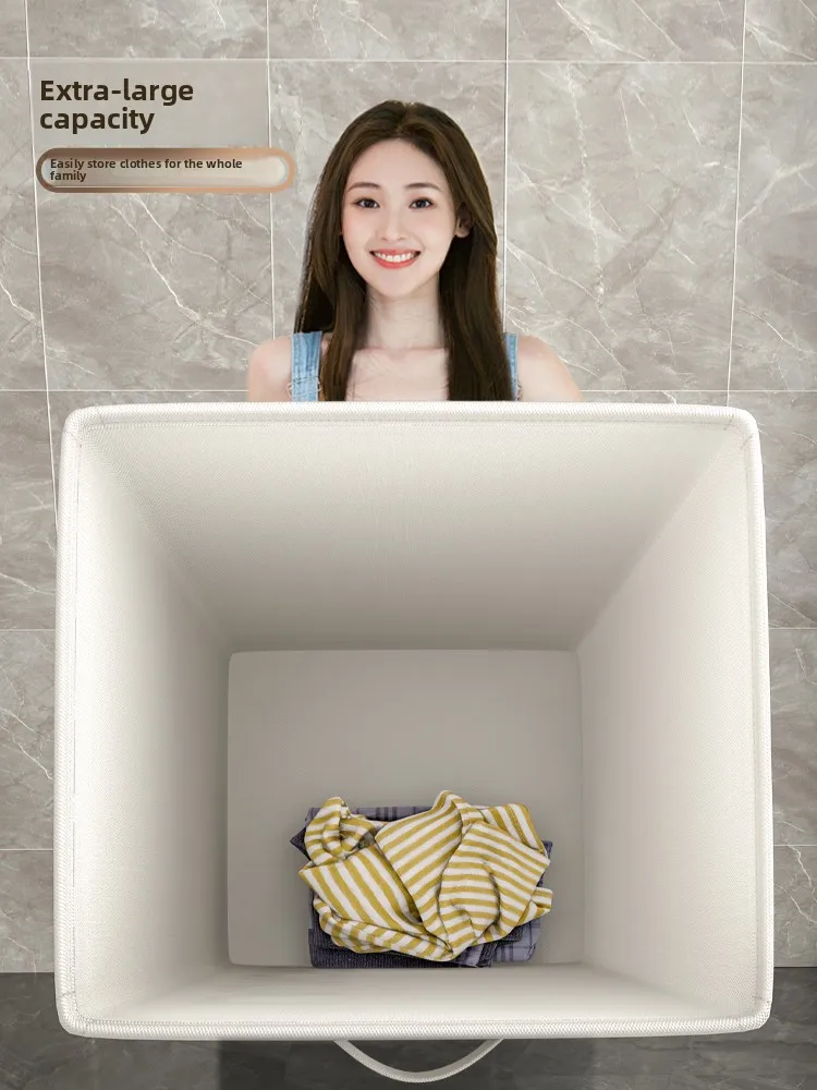 

Большая корзина для белья Capaci Dir с колесиками для домашнего использования, ткань из бычьего материала, скандинавская корзина для хранения в стиле ретро в стиле баторома