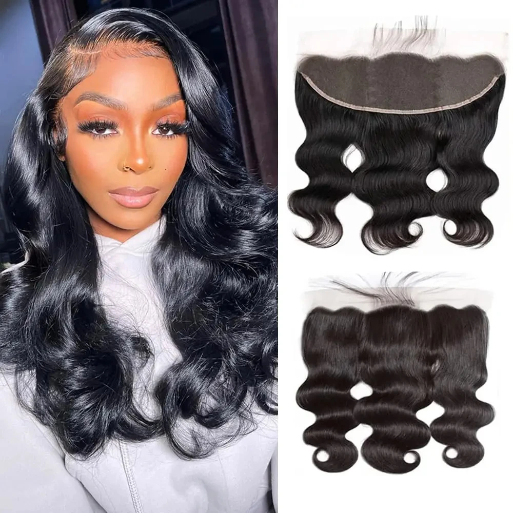 Peruvian Hair 4x4 Lace Closure Pre plucked Body Wave Hair 13x4 Transparent Lace Frontal 100% Human Hair Natural Hair Line