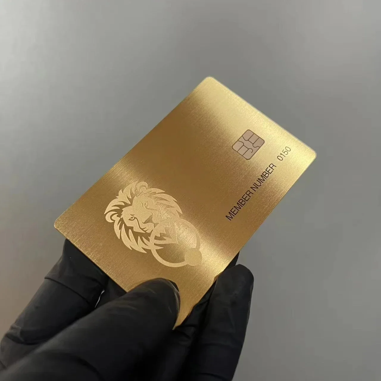 

High Quality Brushed Gold Blank Bank Card RFID Chip 4442 Metal Credit Card With Magnetic Stripe