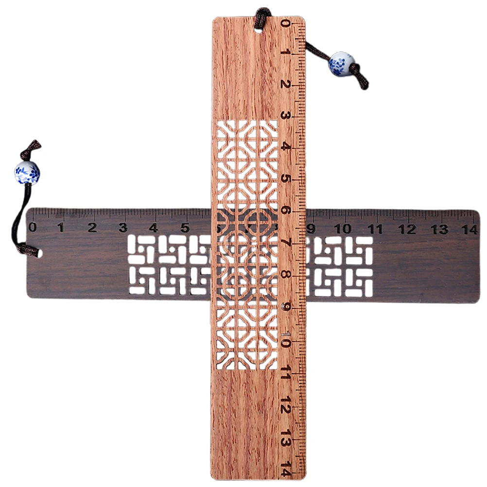 

2pcs Red Sandalwood Bookmarks With Scale Wooden Bookmark For Students Readers Teachers Gift Book Lovers Lightweight