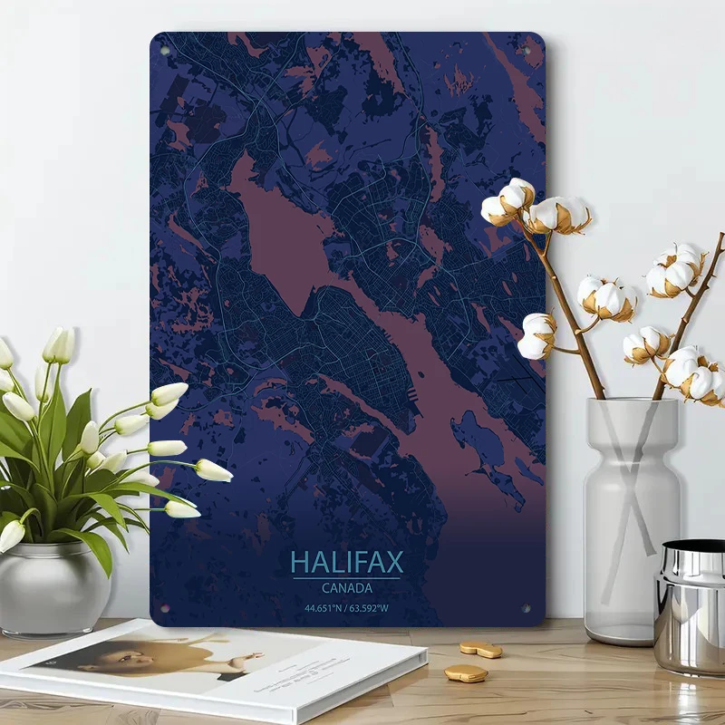 ハリファックス カナダ市地図 メタルウォールアート モダンホ - Home Decor Canada のレビューと価格